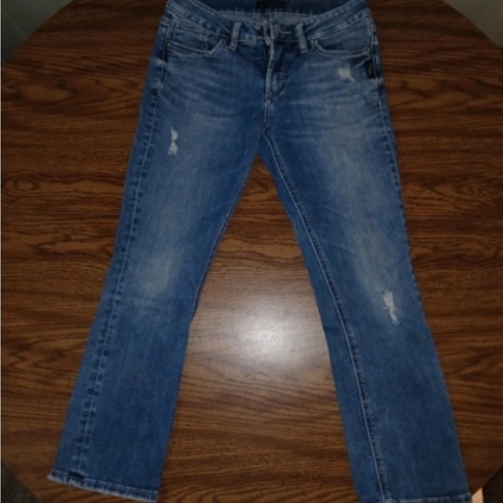 Classic Women's Blue Distressed Jeans